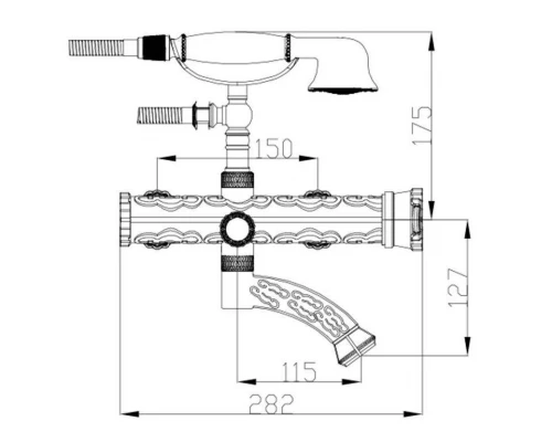 Смеситель для ванны Zorg Antic A 100W-BR, античная бронза