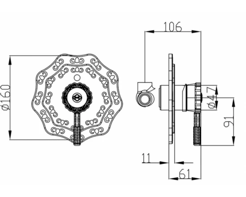 Смеситель Zorg Antic A 105DK-BR для душа, бронза