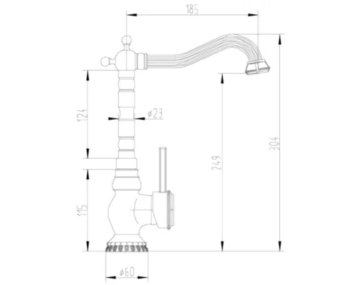 Смеситель Zorg Antic A 305K-BR для кухонной мойки, античная бронза