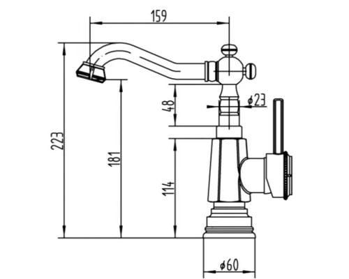 Смеситель Zorg Antic A 310U-BR для раковины, античная бронза