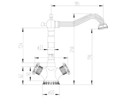 Смеситель Zorg Antic A 3005K-BR для кухонной мойки, античная бронза