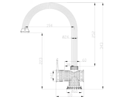 Смеситель Zorg Antic A 407K-BR для кухонной мойки, античная бронза