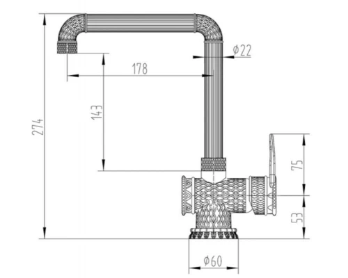 Смеситель Zorg Antic A 418 K-BR LOFT для кухонной мойки, античная бронза