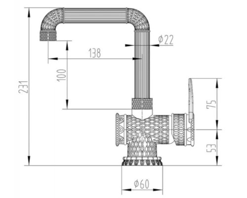 Смеситель Zorg Antic A 419 U-BR LOFT для раковины, античная бронза