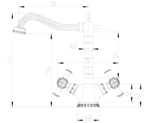 Смеситель Zorg Antic A 7005K-BR для кухонной мойки, античная бронза