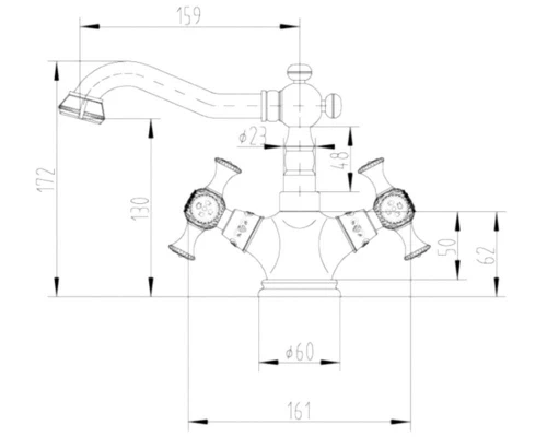 Смеситель Zorg Antic A 7009U-SL для раковины, античное серебро