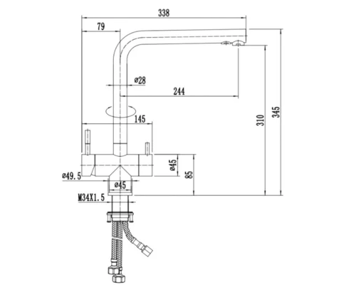 Смеситель Zorg Inox SZR-2020 BRONZE для кухни под фильтр, бронза