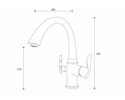 Смеситель для кухни Zorg Sanitary, сатин, ZR 340 YF SATIN