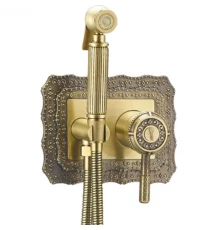 Смеситель Zorg Antic A 116 BD-BR для биде с гиенической лейкой, бронза