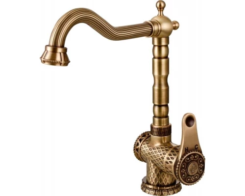 Смеситель Zorg Antic A 408K-BR для кухонной мойки, античная бронза