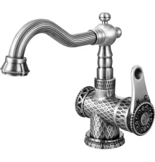 Смеситель Zorg Antic A 413U-SL для раковины, античное серебро