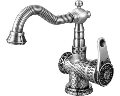 Смеситель Zorg Antic A 413U-SL для раковины, античное серебро