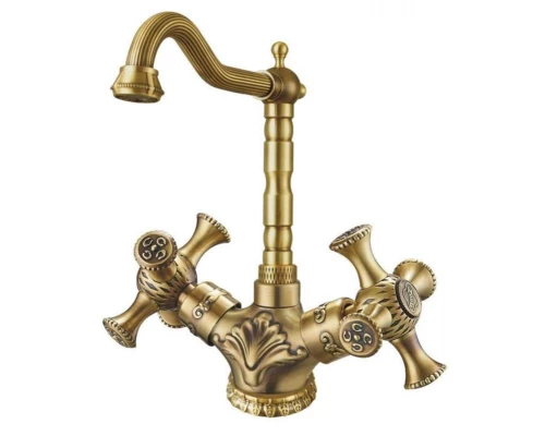 Смеситель Zorg Antic A 7005K-BR для кухонной мойки, античная бронза