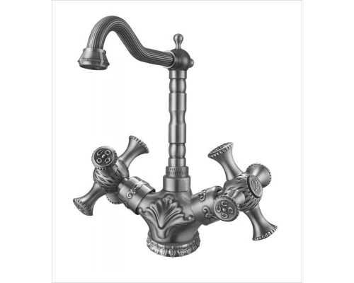 Смеситель Zorg Antic A 7005K-SL для кухонной мойки, античное серебро