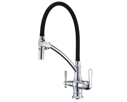 Смеситель Zorg Clean Water ZR 347-6 YF для кухни под фильтр, хром/черный