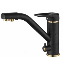 Смеситель Zorg Steel Hammer SH 321 BLACK BR для кухни под фильтр, черный металлик/бронза