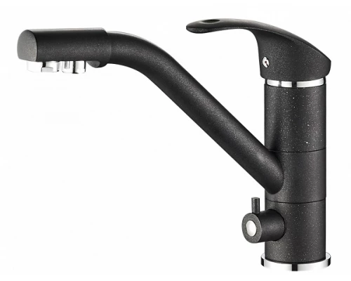 Смеситель Zorg Steel Hammer SH 321 BLACK CR для кухни под фильтр, черный металлик/хром