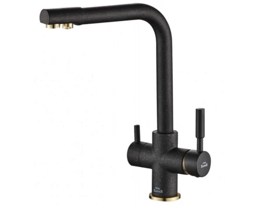 Смеситель Zorg Steel Hammer SH 552 BLACK BR для кухни под фильтр, черный металлик/бронза