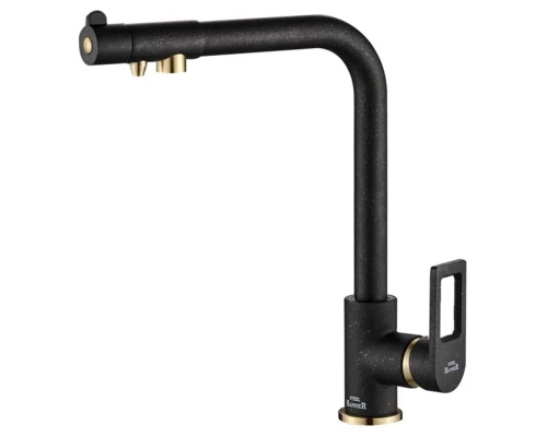 Смеситель Zorg Steel Hammer SH 572 BLACK BR для кухни под фильтр, черный металлик/бронза