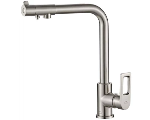 Смеситель Zorg Steel Hammer SH 572 SATIN для кухни под фильтр, нержавеющая сталь