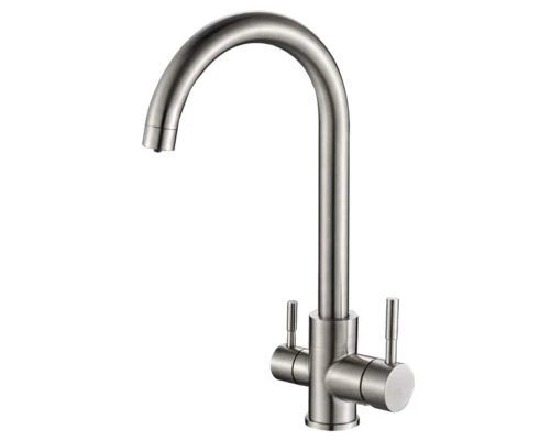 Смеситель Zorg Steel Hammer SH 713 INOX для кухни под фильтр, нержавеющая сталь