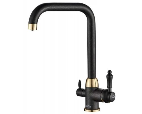 Смеситель Zorg Steel Hammer SH 725 BLACK BR для кухни под фильтр, черный металлик/бронза