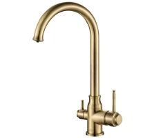 Смеситель Zorg Steel Hammer SH 763 INOX BRONZE PVD для кухни под фильтр, бронза PVD