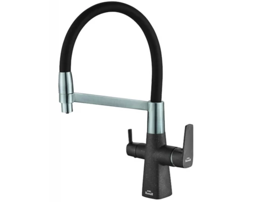 Смеситель Zorg Steel Hammer SH 818-6 BLACK CR для кухни под фильтр, черный/хром