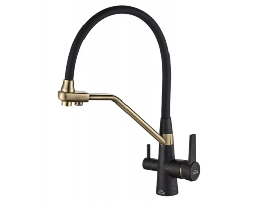 Смеситель Zorg Steel Hammer SH 903-6 BLACK BR для кухни под фильтр, черный/бронза