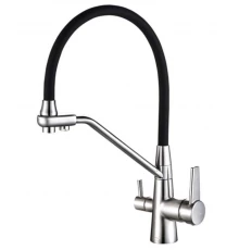 Смеситель Zorg Steel Hammer SH 903-6 CR для кухни под фильтр, хром/черный