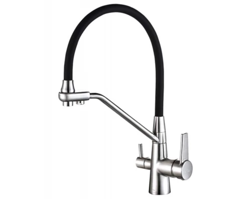 Смеситель Zorg Steel Hammer SH 903-6 CR для кухни под фильтр, хром/черный