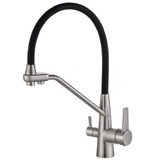 Смеситель Zorg Steel Hammer SH 903-6 SATIN для кухни под фильтр, сатин/черный