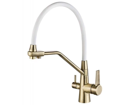 Смеситель Zorg Steel Hammer SH 903-8 BRONZE для кухни под фильтр, бронза/белый