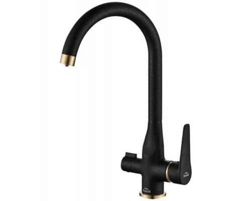 Смеситель Zorg Steel Hammer SH 910 BLACK BR для кухни под фильтр, черный металлик/бронза