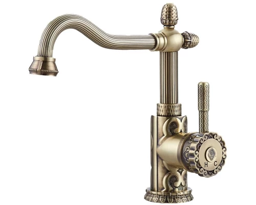 Смеситель для раковины Zorg Antic, бронза, A 125 U-BR