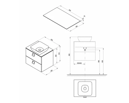 Столешница Ravak Comfort, 60 см, белый, X000001379