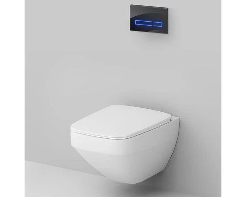 Инсталляция Am.Pm Inspire 2.0, IS450A38.50A1700 с безободковым унитазом Inspire V2.0 FlashClean, клавиша Touch Pro стекло, черное, крышка микролифт