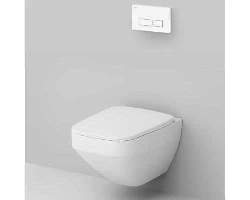 Инсталляция Am.Pm Inspire 2.0, IS47001.50A1700 с безободковым унитазом Inspire V2.0 FlashClean, клавиша Pro S белая, крышка микролифт