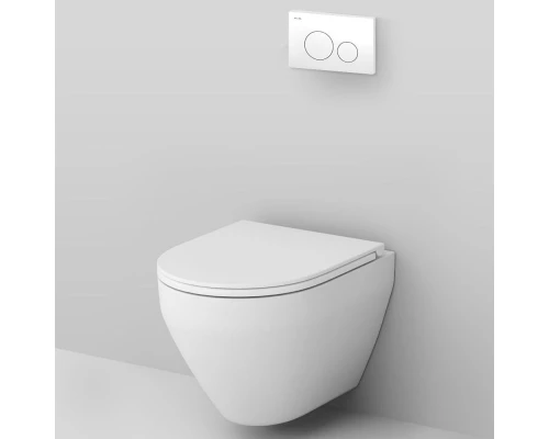 Инсталляция Am.Pm Spirit V2.0, IS49001.701700 с безободковым унитазом Spirit V2.0 FlashClean, клавиша Pro L белая, крышка микролифт