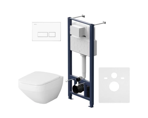 Инсталляция Am.Pm Inspire 2.0, IS47001.50A1700 с безободковым унитазом Inspire V2.0 FlashClean, клавиша Pro S белая, крышка микролифт