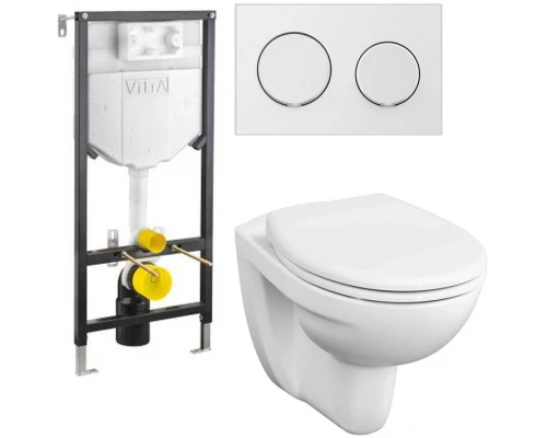 Инсталляция Vitra с унитазом Vitra Spinflush с инсталляцией Uno, сиденье микролифт, 9842B003-7206