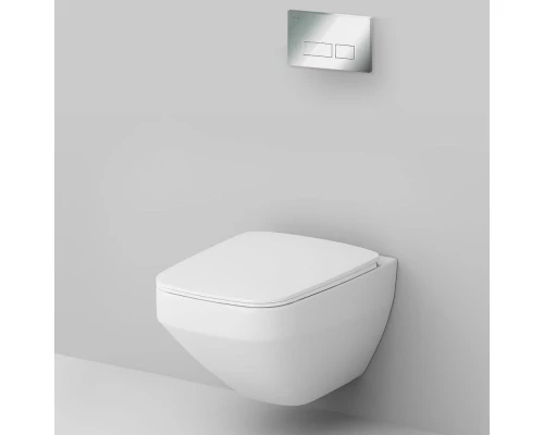 Инсталляция Am.Pm Inspire 2.0, IS47051.50A1700 с безободковым унитазом Inspire V2.0 FlashClean, клавиша Pro S глянцевый хром, крышка микролифт