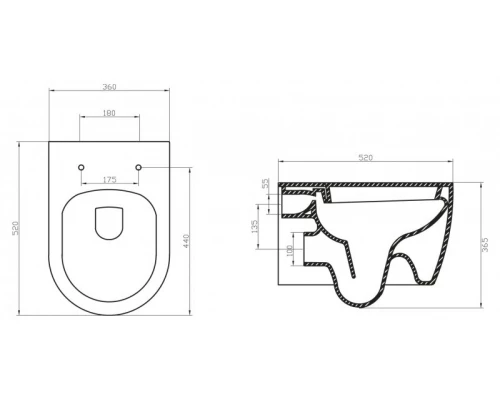 Подвесной унитаз BelBagno Marino BB105CHR, безободковый
