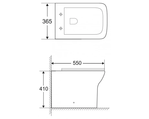 Приставной безободковый унитаз BelBagno Romano, белый, P-trap BB248CBR