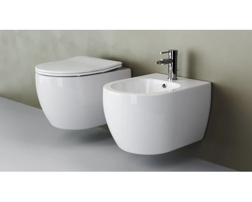 Подвесной безободковый унитаз Ceramica Nova Play Rimless, крышка микролифт, CN3001