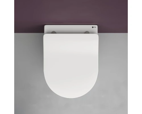 Подвесной безободковый унитаз Ceramica Nova Play Rimless, крышка микролифт, CN3001