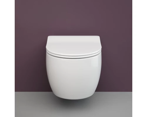 Подвесной безободковый унитаз Ceramica Nova Play Rimless, крышка микролифт, CN3001