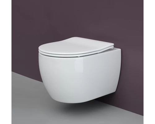 Подвесной безободковый унитаз Ceramica Nova Play Rimless, крышка микролифт, CN3001