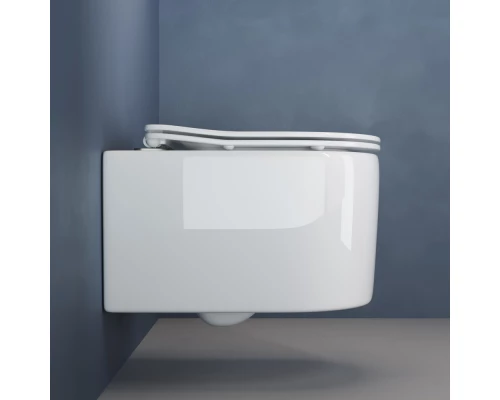 Подвесной безободковый унитаз Ceramica Nova Moments Rimless, крышка микролифт, CN3003