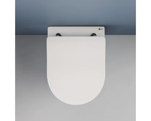 Подвесной безободковый унитаз Ceramica Nova Moments Rimless, крышка микролифт, CN3003